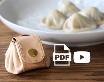 Leather Dumpling Coin Purse Pattern, Leather Pdf Template, DIY Leather Coin Purse Tutorial, Leather Coin Pouch, Easy Leather Pattern