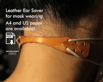 Easy Leather Ear Saver Pattern, Leather Template, Leather Tutorial, easy leather pattern