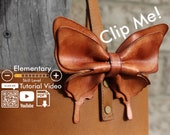 Leather Butterfly Bow Tie Pattern, Leather Hair Bow, Leather Pdf Template, DIY Leather Bow Tie, Leather wedding gift, easy leather pattern