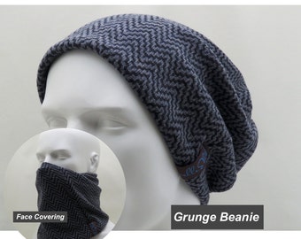 Herringbone Grunge Beanie: Multi-Functional USA Made