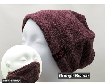 Seattle Grunge Lurex Beanie: Multi-Functional Hipster Hat, Made in USA