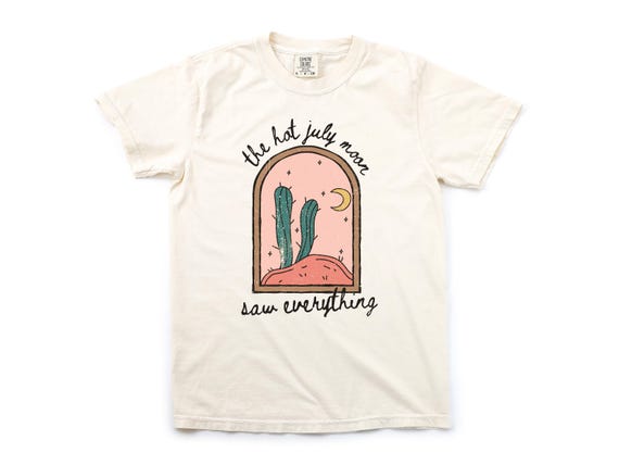 Hot July Moon T-Shirt – Country Song Lyric Tee | Summer Western Shirt | Cute Cowgirl Aesthetic | George Strait Inspired Graphic Tee