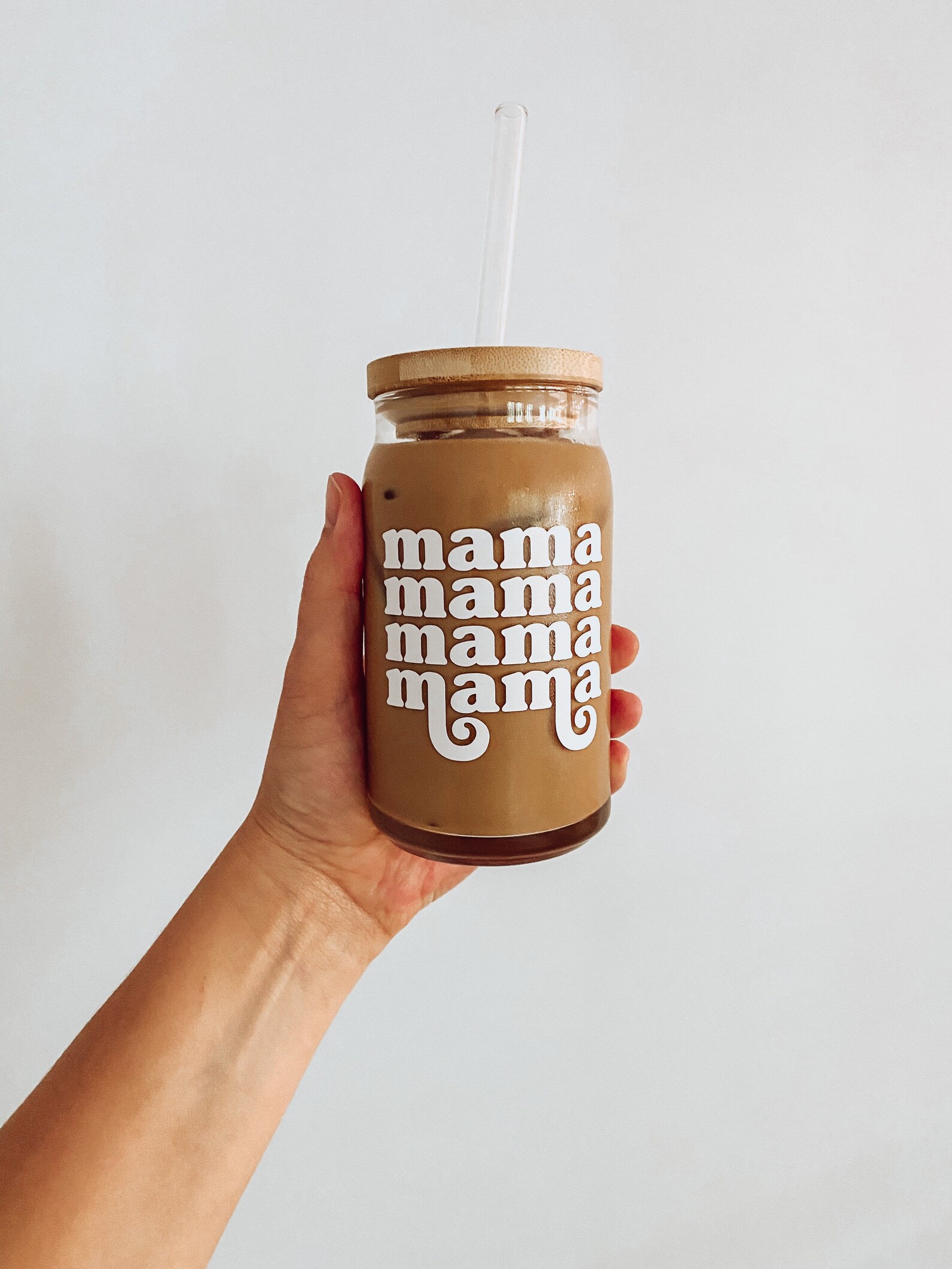 Retro Mama Beer Can Glass