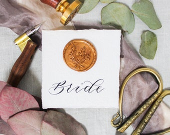 Wedding place cards handwritten with gold wax seal | wedding place cards | wedding stationery | white gold wedding