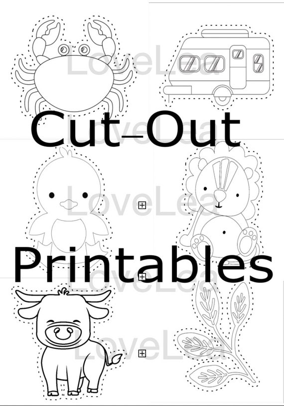 Printable Coloring Cutouts Simple and Easy 30 Pages of PDF | Etsy