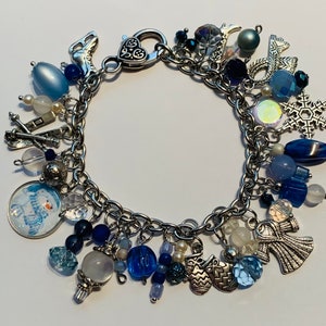 Christmas Winter Wonderland Sport Skiing Skate Charm Bracelet
