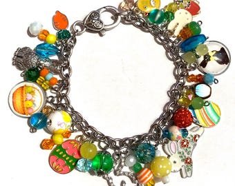 Easter Bunny Rabbit Charm Bracelet