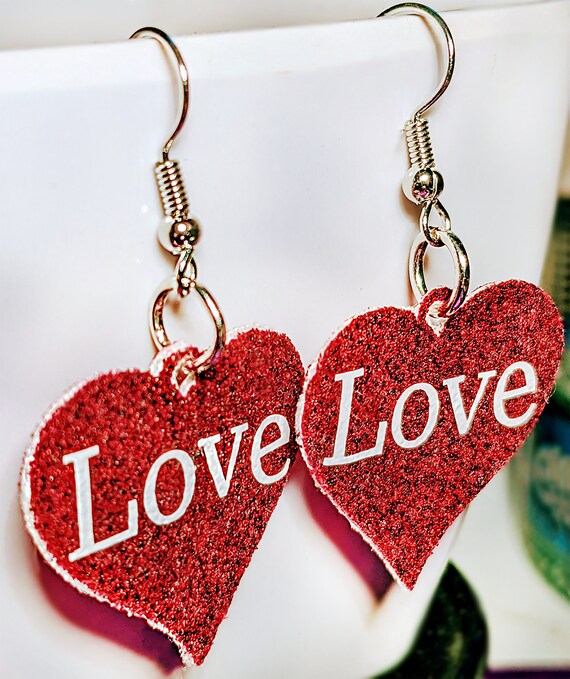 Floral Heart Earrings | Valentines Day Earrings |romantic Earrings Holiday Earrings | Gift for Her