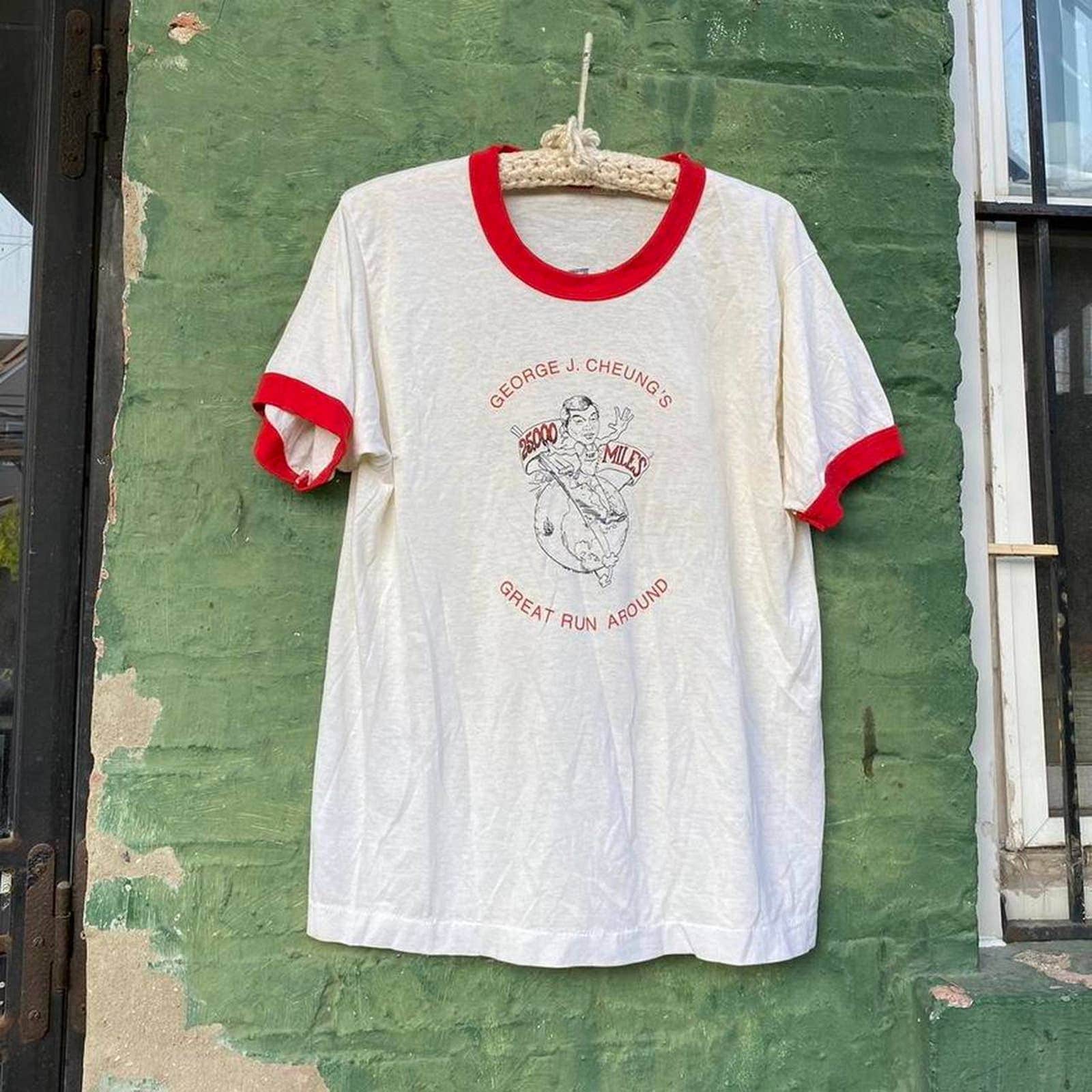 red and white ringer tee