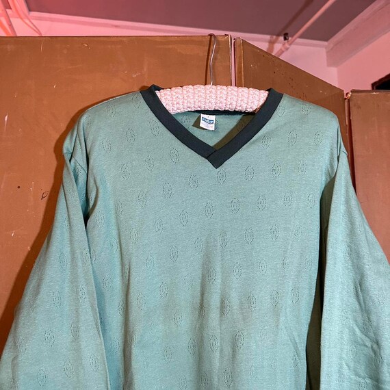 1970s Nitz Green Longsleeve knit top, Dark green … - image 7