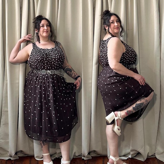 2000s Polkadot Midi Dress: Plus Size Vintage Catherines 4X - Etsy