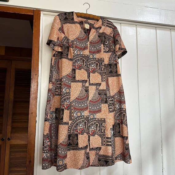 1970s Paisley Patchwork Midi Dress: Vintage Polye… - image 7