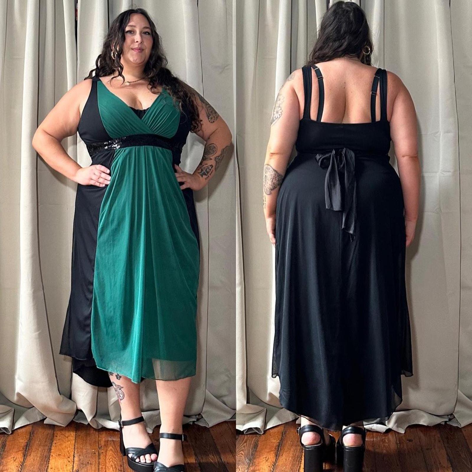 2000s Torrid Emerald Empire Waist Sequined Maxi Dress. Evening Dress. 100 Polyester. Tag Size 18. Y2K Plus Size Evening Dress. XL 1X Etsy