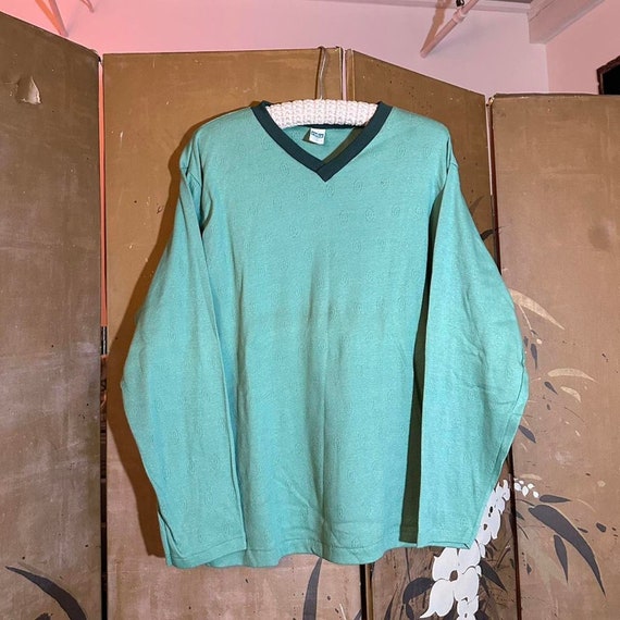 1970s Nitz Green Longsleeve knit top, Dark green … - image 6