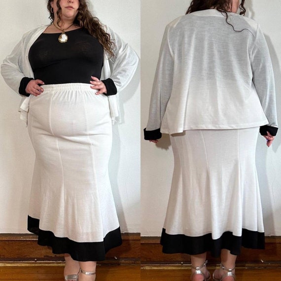 Plus size white skirt set best sale