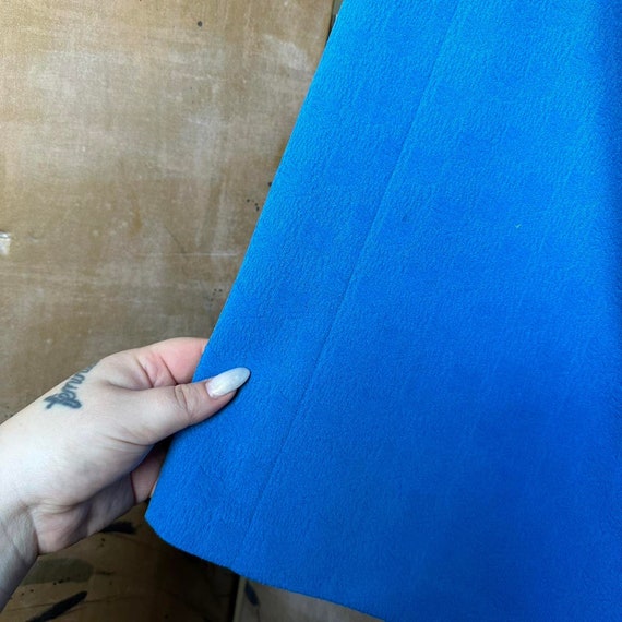 1970s Handmade Blue Midi Mini Skirt. Good conditi… - image 3