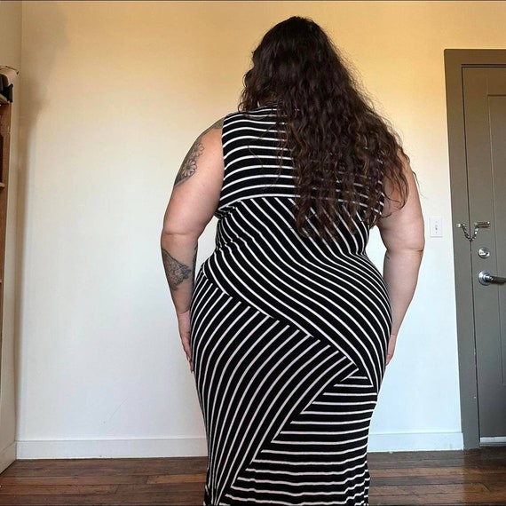 chico's black and white dress Striped Maxi - Acetate Spandex - Plus Size Ever-Pretty Inclusive Plus Size and flawless fit Royal Blue Wedding Dresses Size:7-8Y