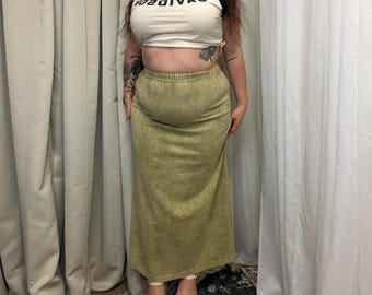 2000s Liz and Jane Green Acid Wash Maxi Skirt – 100% Cotton, Size M