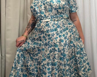 Adorable Late 1950s Emerald Green Silk Cocktail Dress by S Howard