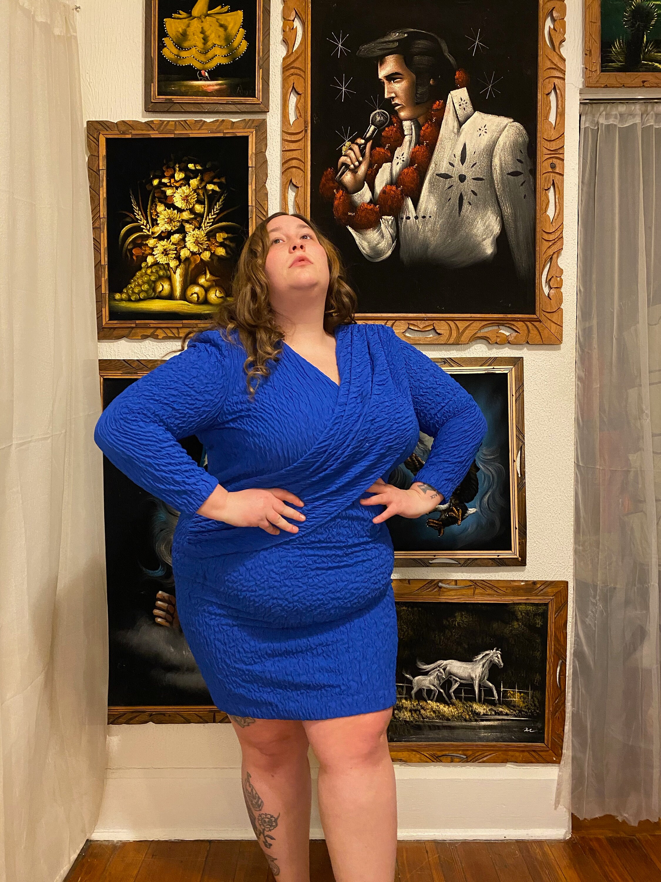 BBW in Blue Dress