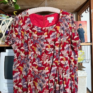 90s Floral Silk Midi Dress - Adrianna Papell Vintage Plus Size image 5