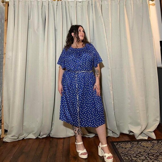 80s 90s Vintage Polka Dot House Dress - Plus Size 3X