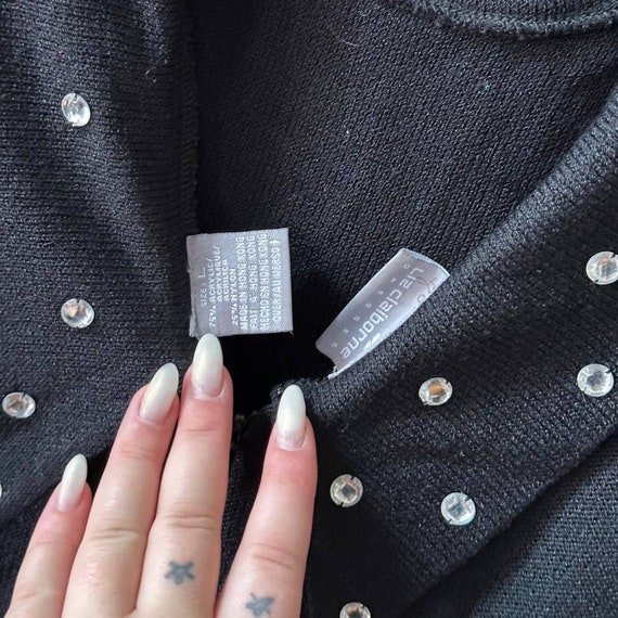 Liz Claiborne Black Knit Dress. Tag size L. Acryl… - image 5
