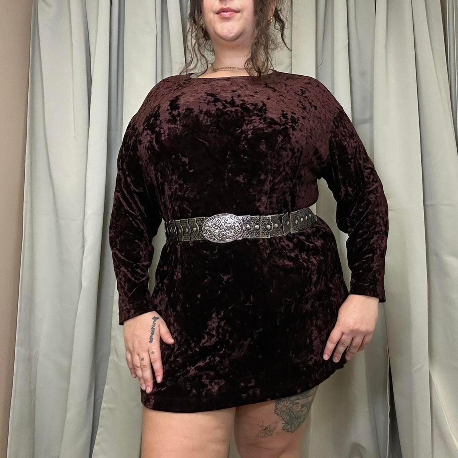 90s Crushed Velvet Mini Dress - Etsy