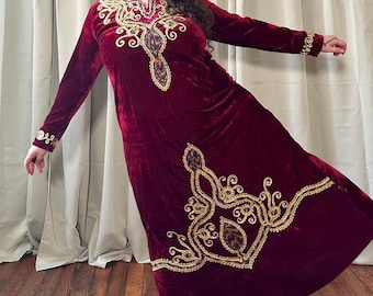 slim fit dress slacks Brown WANXO French Red Pleated Velvet Dress New Gold-Like Waist Bottoming Skirt- Winny S / Red