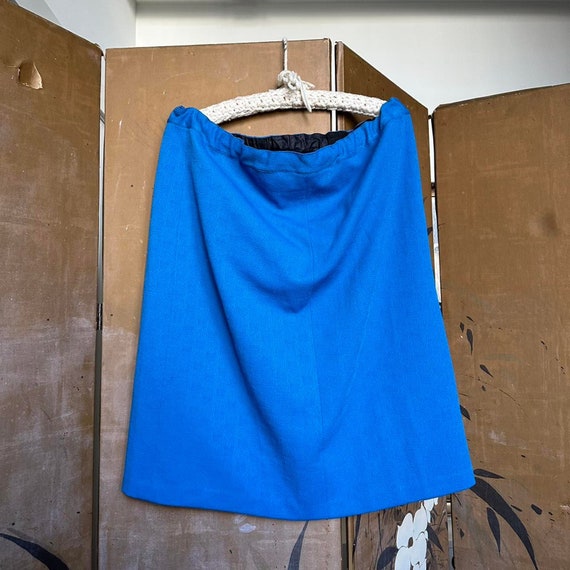 1970s Handmade Blue Midi Mini Skirt. Good conditi… - image 1