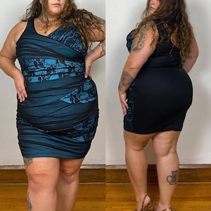 2000s Torrid Teal & Black Lace Mini Dress (size 1X/2X) - Etsy