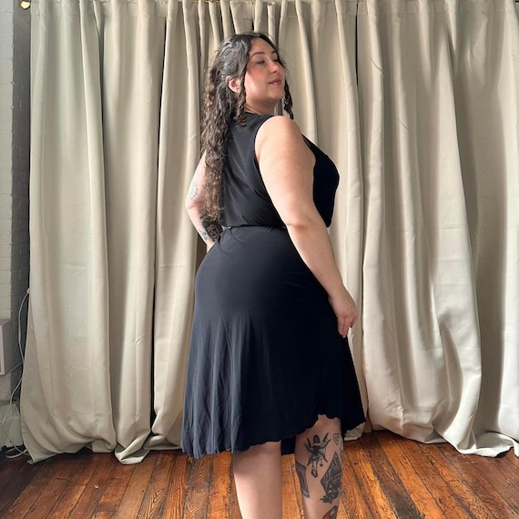knee length dresses for ladies Slinky Sleeveless Cutout Ruched Midi Dress Black / Small main image 0