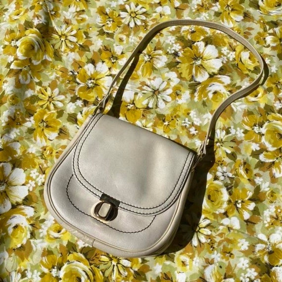 Sac à Main Bandoulière Cuir Vintage Années 70 Marron - Occasion Bon état, à Nettoyer Intérieur