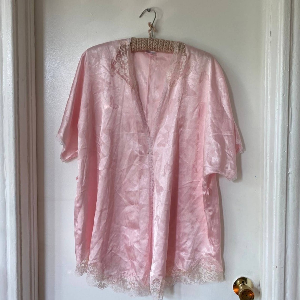 1990s Fredericks of Hollywood Pink Satin Butterfly Robe. 2X 3X - Etsy