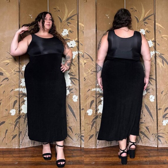 Black slinky midi dress hotsell