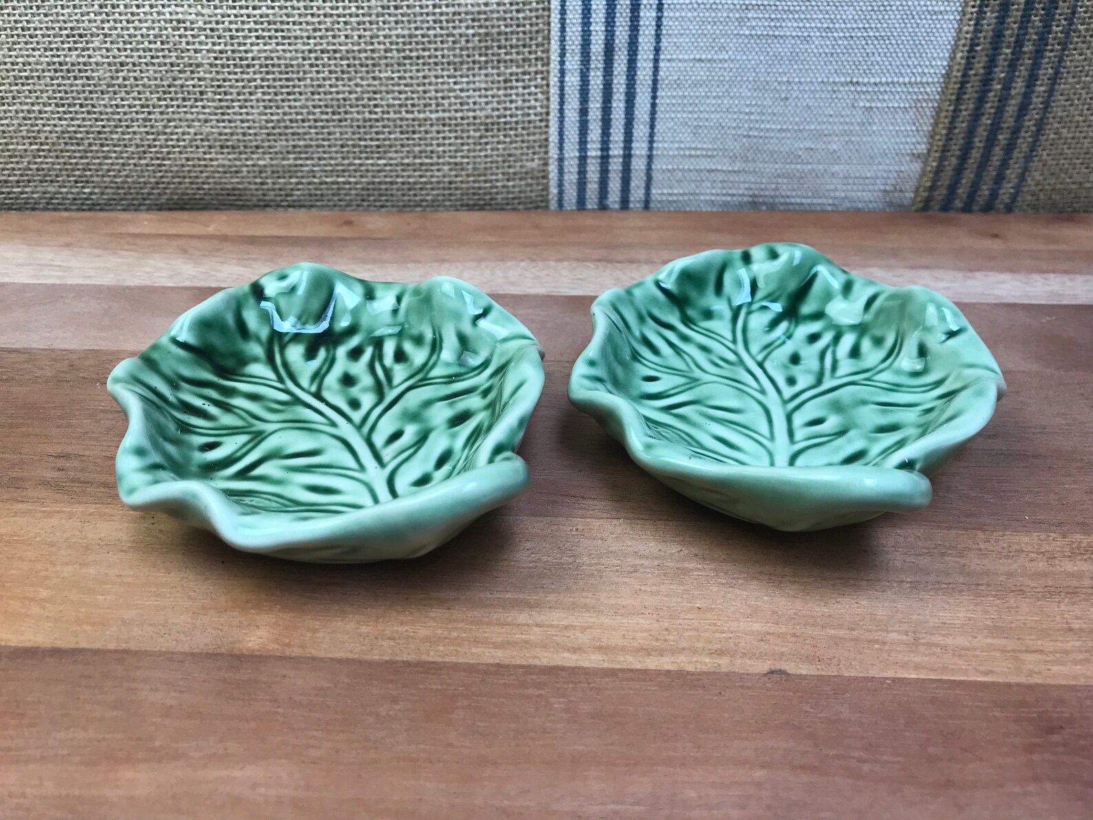Green leaf dishes Etsy