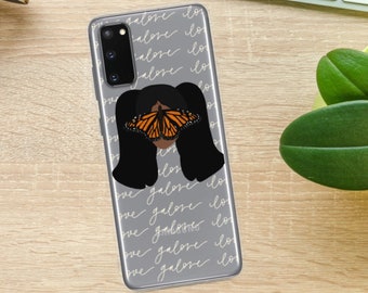 Étui transparent Samsung SZA Love Galore, étui Samsung durable, étui de protection Samsung, étui pour téléphone SZA, étui papillon, étui de protection Galaxy