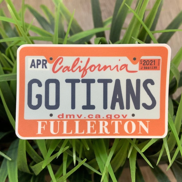 CSUF License Plate Sticker, Cal State Fullerton State Sticker, Go Titans Sticker, CSUF Decal, CSUF License Plate Frame