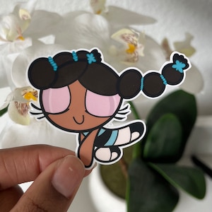 90s Cartoon Black Girl, Black Girl Magic, Woman Superhero Sticker, Girl Power Sticker, Power Girls Sticker