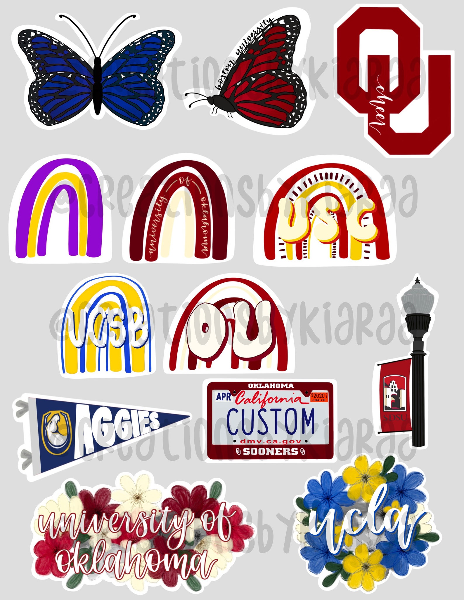 Personalized College Stickers Custom College Stickers Etsy