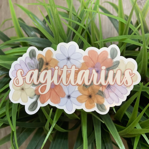 Floral Zodiac Sticker: Handmade Astrology Stickers for Laptop/Bottle