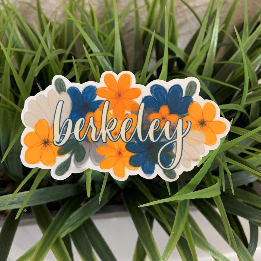 Berkeley Floral Sticker: Waterproof Cal Laptop Decal - Etsy