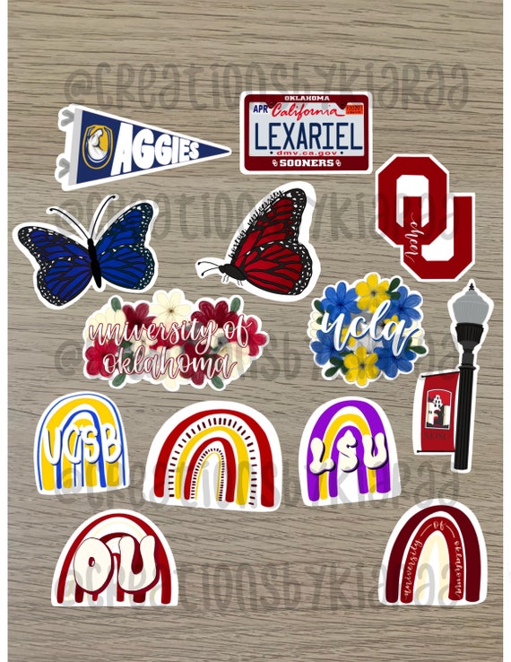 Personalized College Stickers Custom College Stickers Etsy