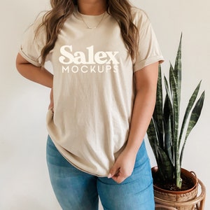 Gildan 5000 Model Mockup, Gildan Sand Mockup, Gildan Model Mockup , Sand T-Shirt Model Mock up, Boho Woman Mockup