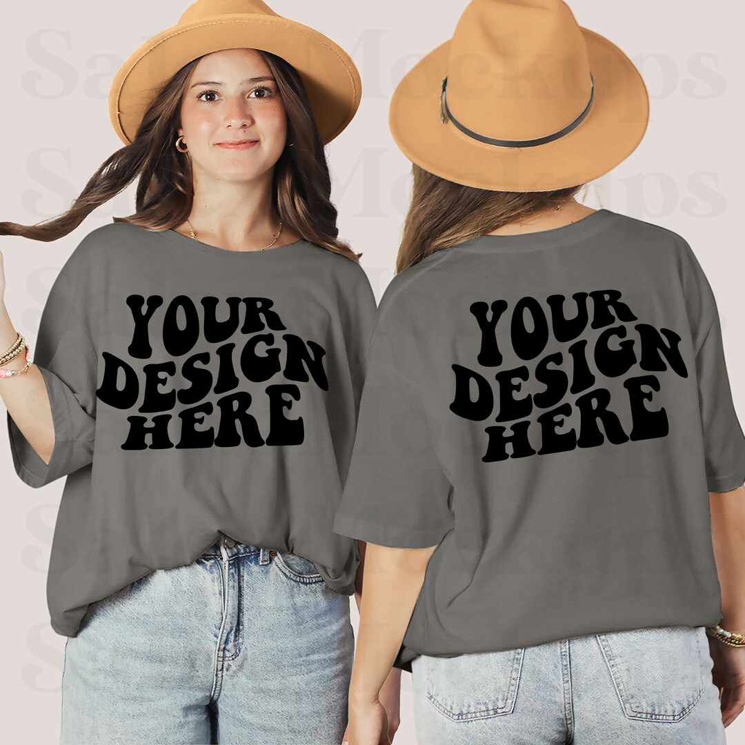 Front and Back Bella Canvas 3001 Asphalt Mockup, Bella Canvas 3001 ...