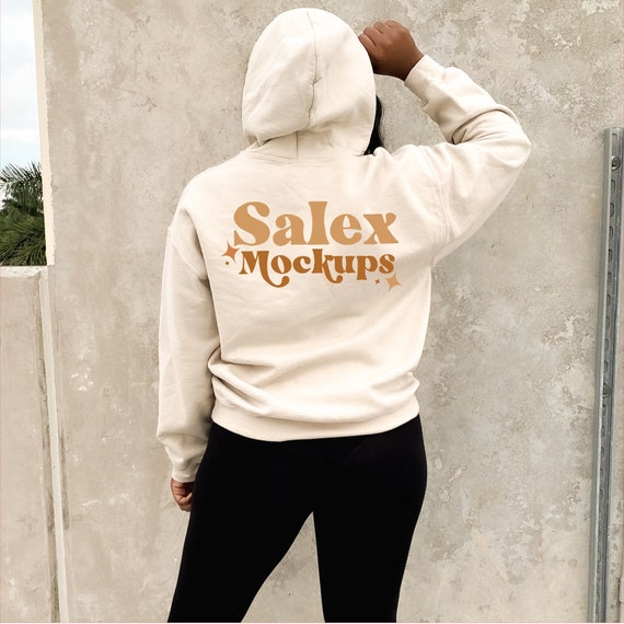 Back of Gildan 18500 Sand Hoodie 