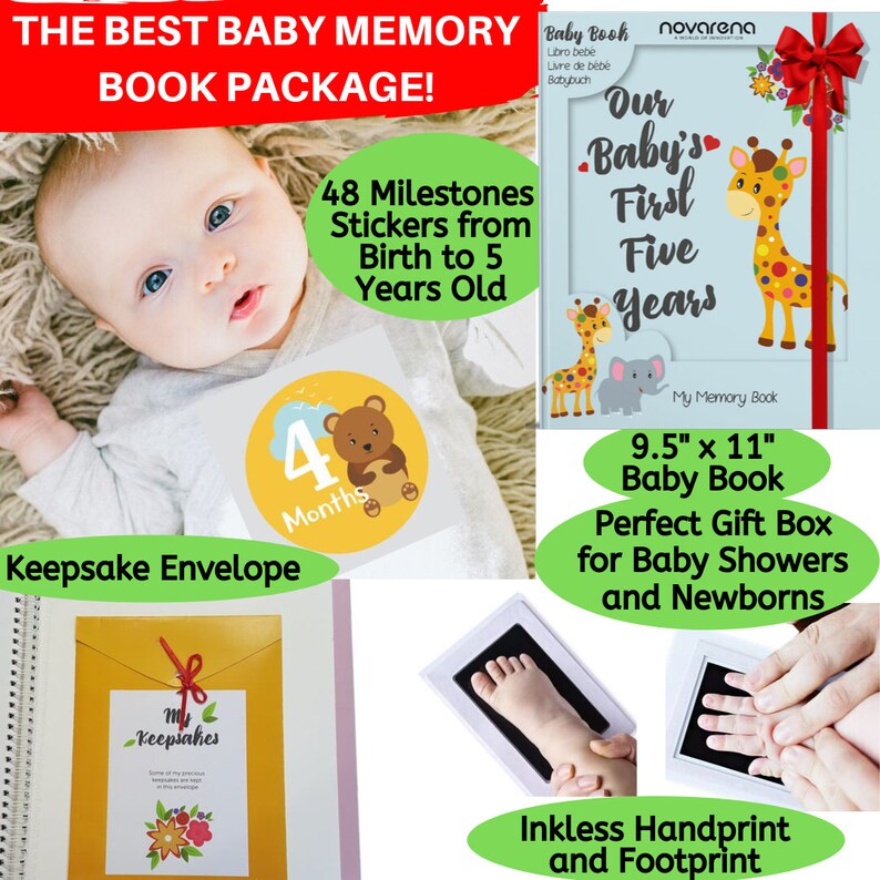First 5 Years Baby Boy Memory Book Journal Scrapbook With 48 Etsy