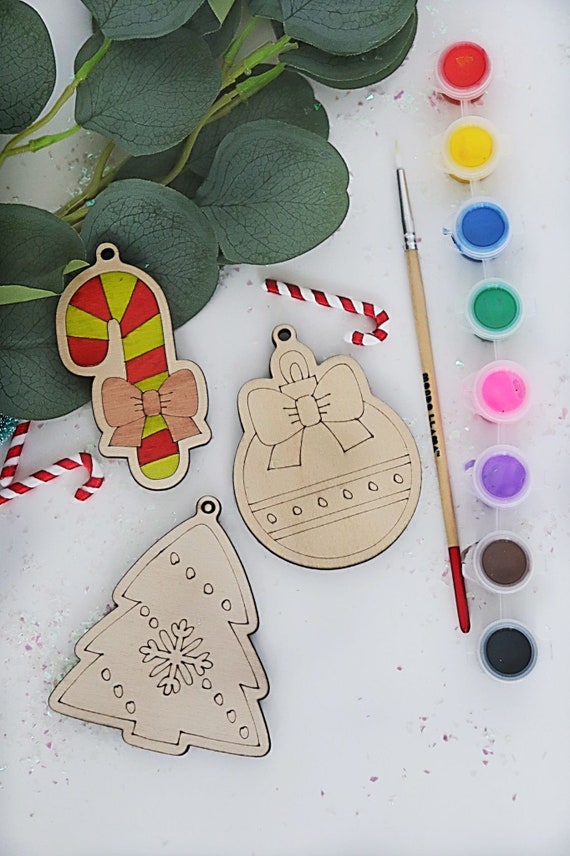 DIY BOY Christmas Ornament Coloring Kit Personalized Family Kid