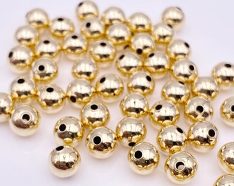 Wholesale 18K Solid Gold 6mm Round Beads.