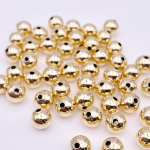 Gold Filled 6mm Small Hole Round Beads, 40 pcs Spacers, Seamless Gold Filled Beads, Hypoallergenic High Quality Beads, Jewelry Supplies